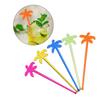25 Pcs Juice Stirrers Neon Palm Tree Coffee Swizzle Stick Cocktail Drink Wooden