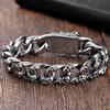 Men's Cast 316l Stainless Steel Skull Link Bracelet Man Punk Gothic Skeleton Head Wristband Biker Rock Chain Jewelry Accessories