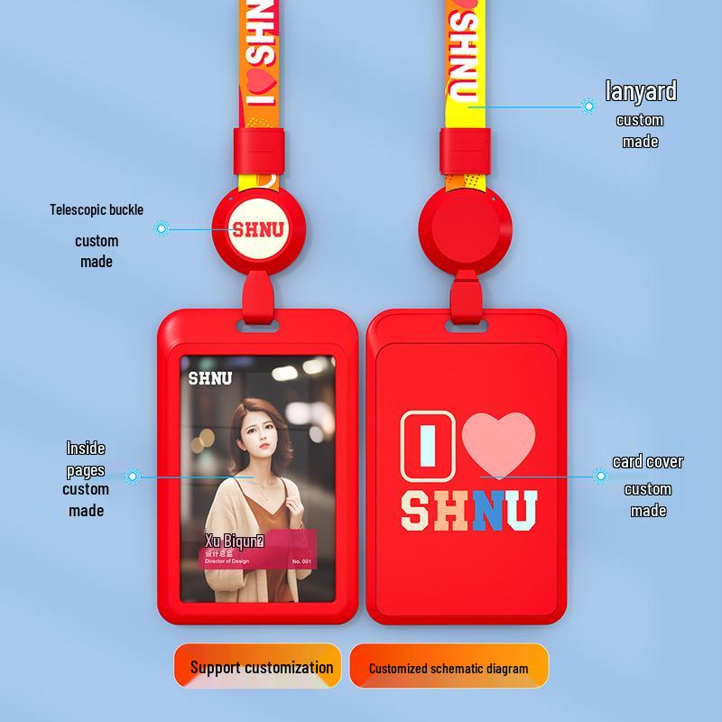 Adjustable ID Badge Lanyard for Employees, Students, Work, and School Cards - Customizable Holder