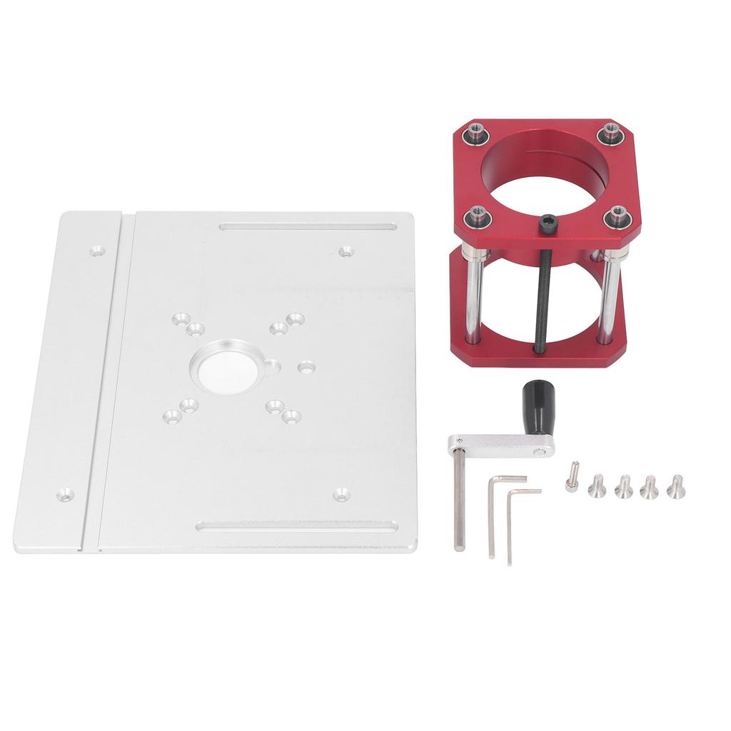 0‑54mm Router Table Lifting Base with Handle Aluminum Alloy Woodworking Flip Board for 64‑65mm Trimming Machine