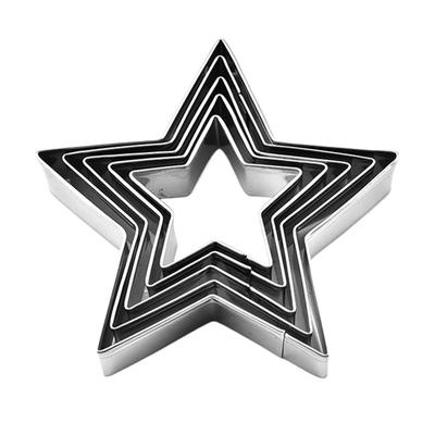 Star Shaped Cookie Cutter Vegetable Fruit Cutters Shapes Stainless Steel Baking Cutters 5pcs Cookie Cutters Five-pointed Star