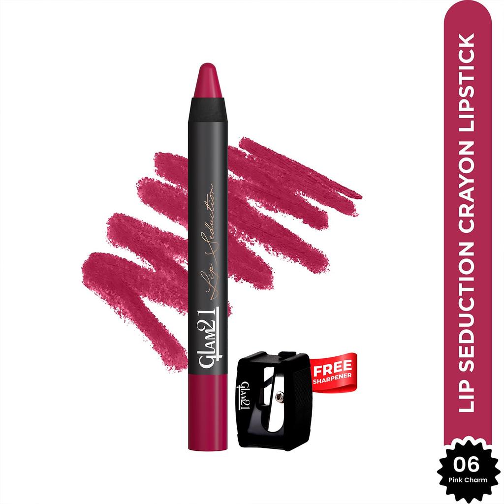 Glam21 Lápiz Labial Seducción de Labios Sin Transferencia hasta 12 Horas de Duración | Ligero y de Larga Duración | Mate Cremoso | A Prueba de Manchas - 3.6g|Pink Charm|06