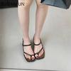 Fashion SUOJIALUN 2025 New Brand Women Sandal Shoes Fashion Gladiator Shoes Narrow Band Ladies Elegant Outdoor Dress Slides Shoes