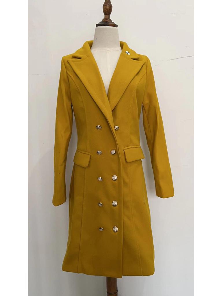 European and American Winter Double-Breasted Slim Trench Coat for Women