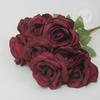 10 Flowers/Bunch Vintage Roses Coffee Bean Paste Purple Grey Pink Silk Bouquet For Birthday Party Wedding Decoration Room Layout