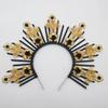 Lolita Gothic Flower Halo Crown Headpiece Women Sun Goddess Baroque Angel Butterfly Cross Crown Headband Finished Product