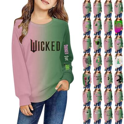 Kids Seven Sleeve Round Neck Christmas Printed Casual Top