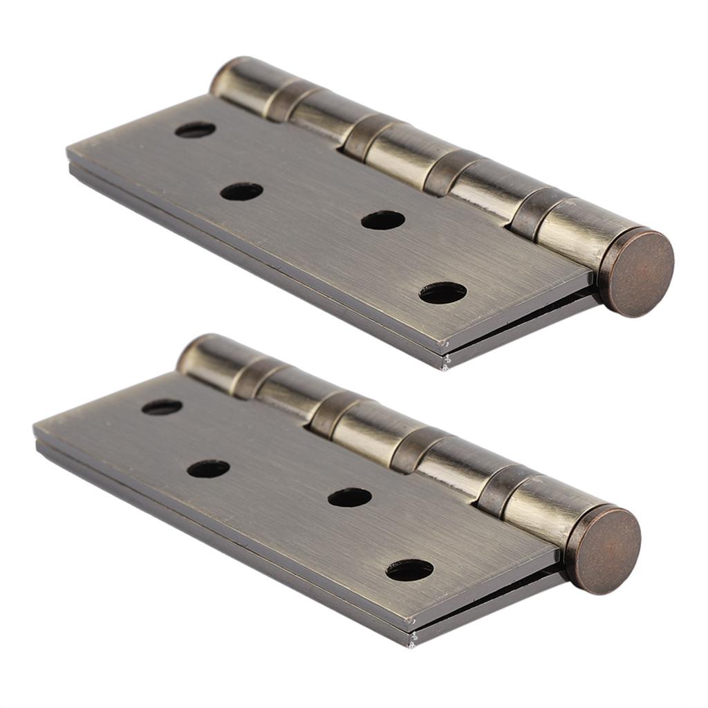 4in 3mm Stainless Steel Door Hinge Loose Pin Muffler Buffer Hinges Mute Bearing(Plating Yellow)