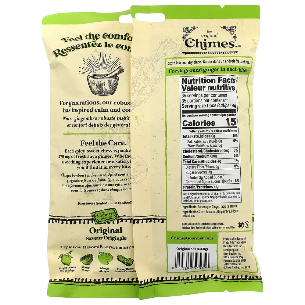 Chimes Original Ginger Chews 5 oz (141.8 g)