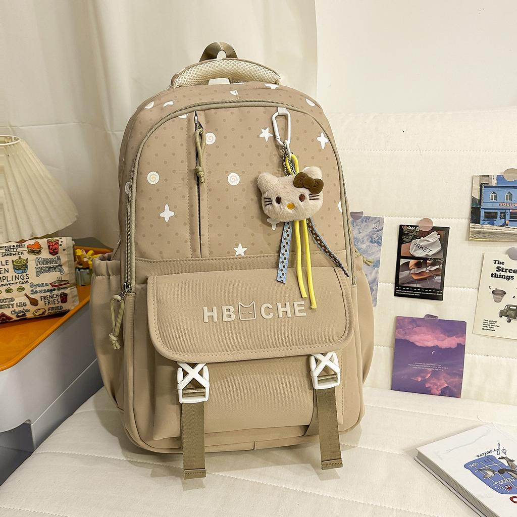 Schoolbag Sweet College Style School Bag Female High Value Korean ins Pink Tender Primary and Secondary School Students Grades 1-1 Lightweight 