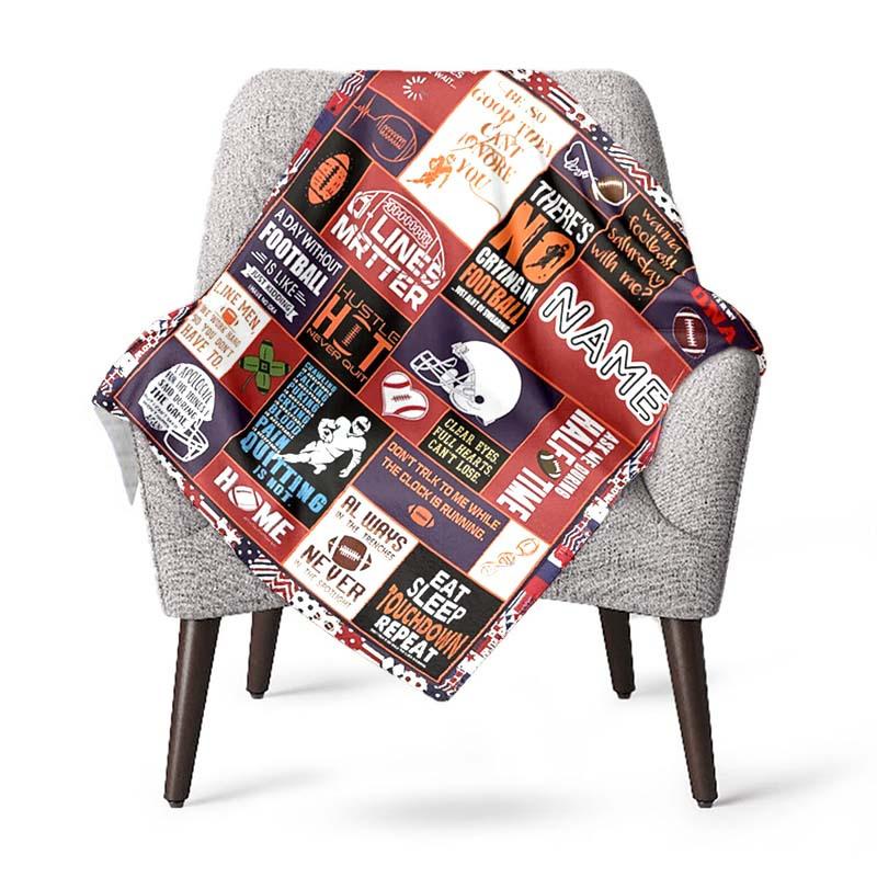 Football Customize Your Name Blanket Warm Comfortable And Soft Blankets Are Suitable For Home Lunch Break Blanket Office Sofa Sofa Gift To Relatives