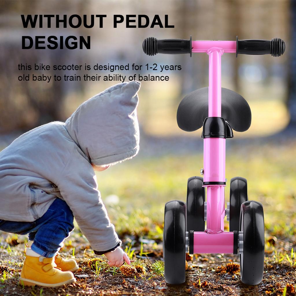 Balance Training Mini Bike Scooter Walker Scooters for 1 2 Years Old Baby (Pink)