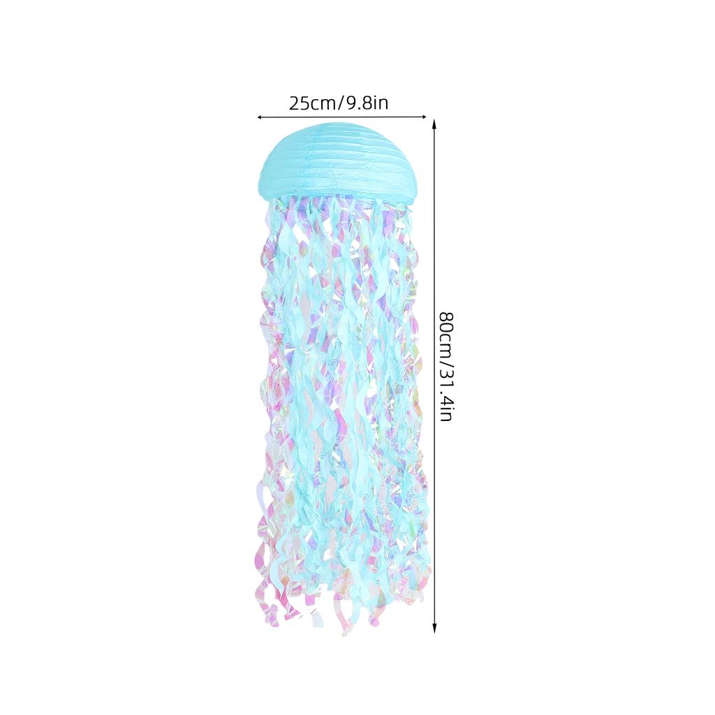 6Pcs Jellyfish Paper Lanterns Hanging Ocean Decor Mermaid Theme Gradient Lights for Under The Sea Party Indoor Outdoor Use