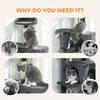 160cm Large Cat Tree Tower with Sisal Scratching Posts, Condos, Plush Perches, Hammock, Ladder, Dark Grey