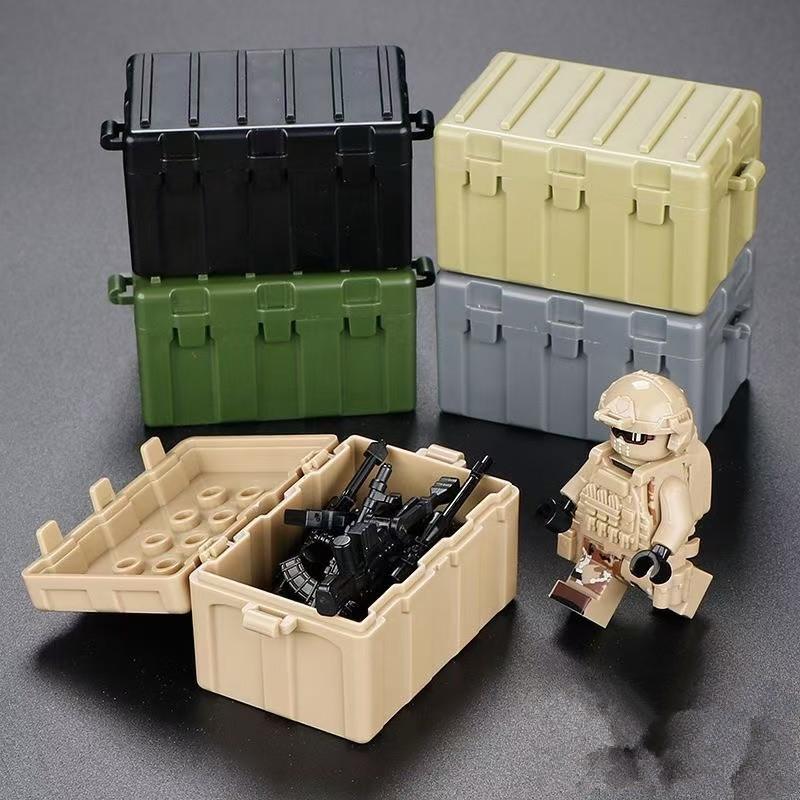 Weapon Box Diy Building Block Weapon Box Military Equipment Storage Dolls Figure Accessories Children'S Building Block Assembled Toys