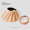 Large brim black plastic shell hat women's summer anti-UV outdoor empty top sun hat foldable headband sun hat