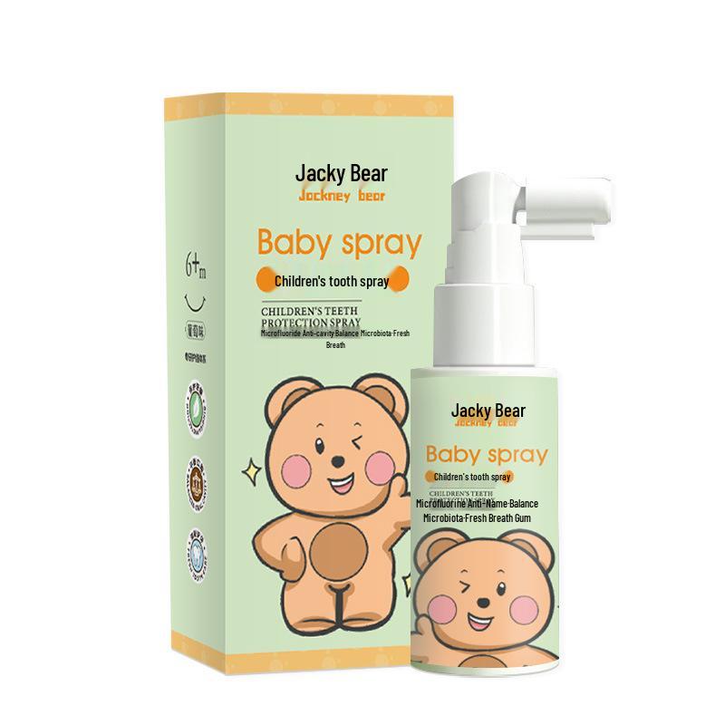 Jacky Bear Oral Spray for Kids: Infant Tooth Protection & Probiotic Care for Cavity Prevention.