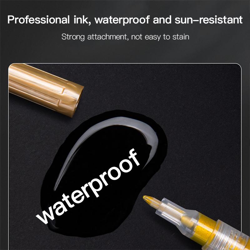 Metallic Marker Pen 0.7/1.0 mm Extra Fine Acrylic Gold Silver Color Pen Back to School Supplies Highlighter Marker DIY Painting