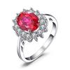 JewelryPalace Prinzessin Diana Kreierter Blauer Saphir 925 Silber Verlobungsring Rubin Natürlicher Amethyst Citrin Blauer Topas