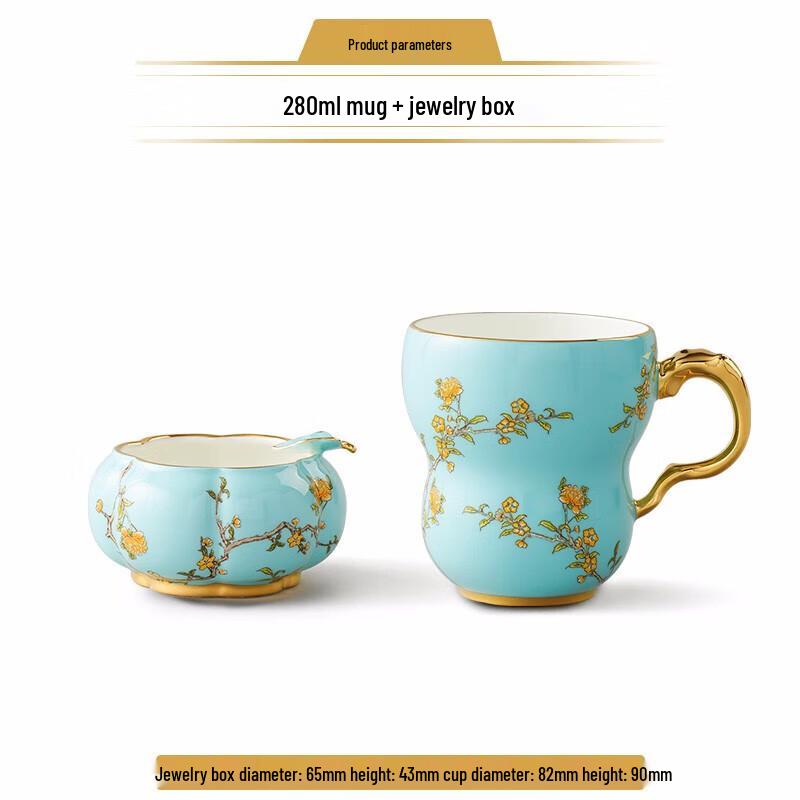Auratic Madam Porzellan West Lake Blau Tasse & Schmuckschatulle Set