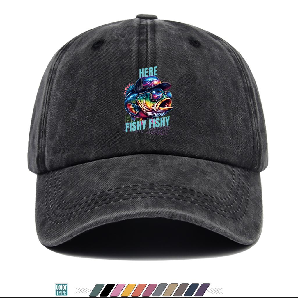 pc Cyberpunk Style Starry Sky Fish Print Baseball Cap Fashionable Trendy Sun Hat Unique and Cool Design Unisex Adjustable Sn
