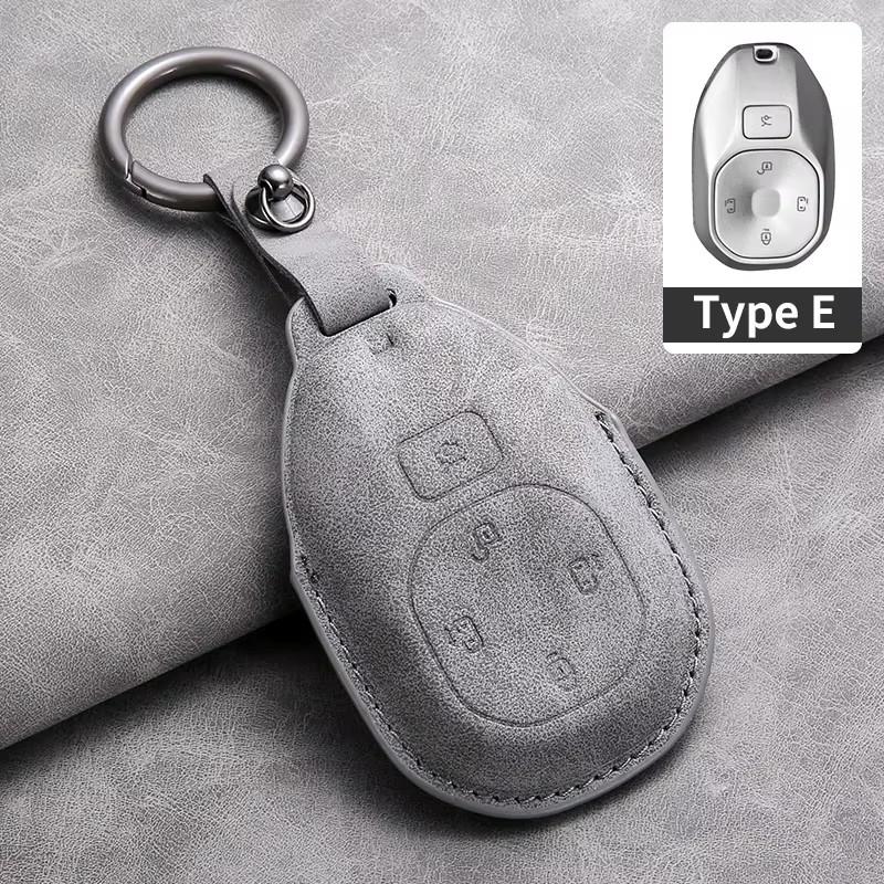 

Leather Car Remote Key Case Cover for GAC Trumpchi E8MAX E8PRO Car Key Case Cover Shell Fob Keyring