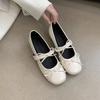 Round Toe Shoes Woman Flats Bow-Knot Casual Female Sneakers Low Heels Dress Summer Butterfly Comfortable On Heels Buckle Strap