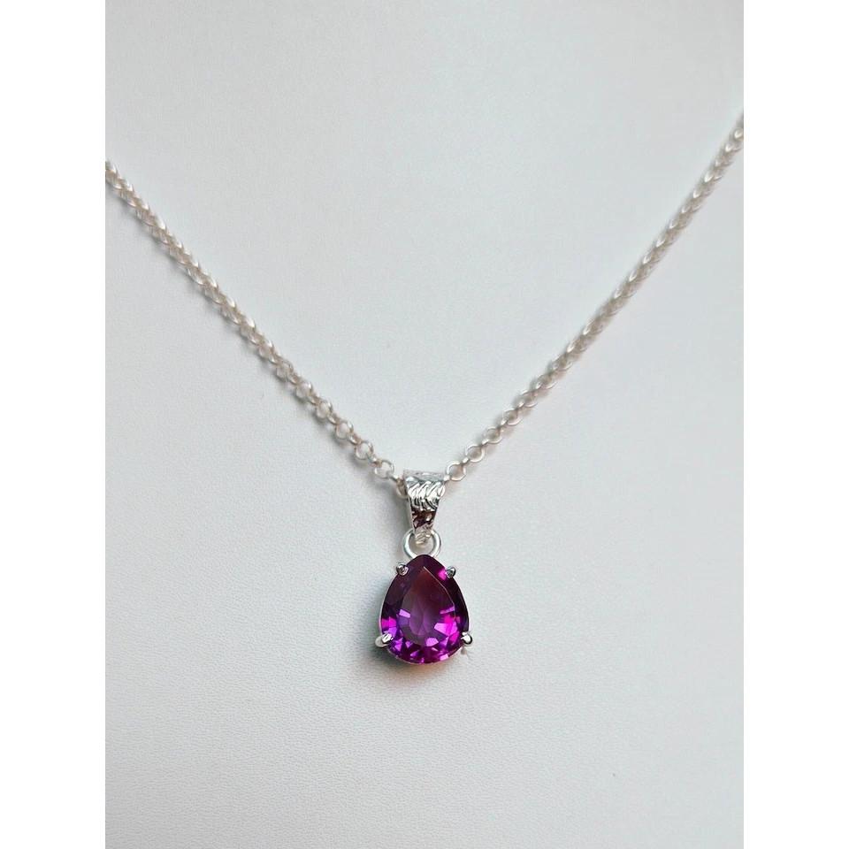 Natural Purple Sapphire 925 Sterling Silver 15 CtPear   Gemstone Pendant
