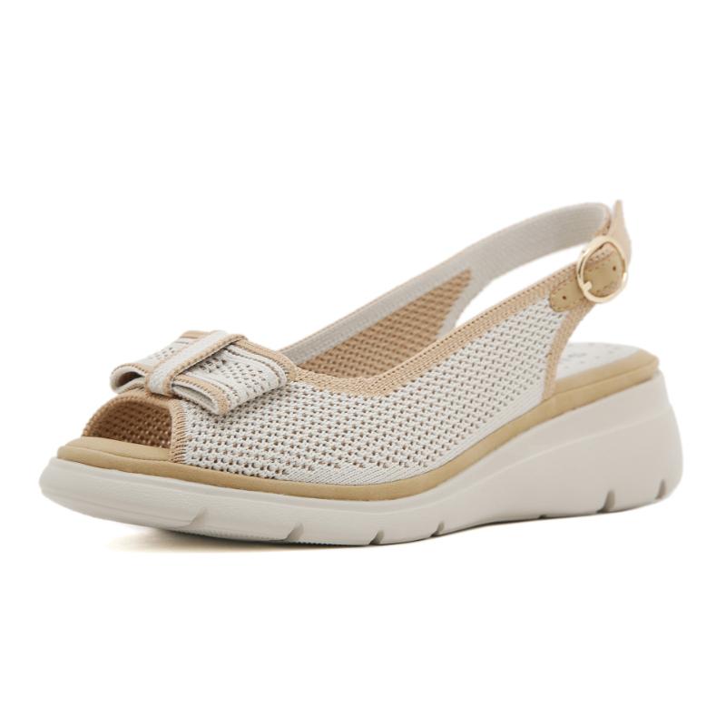 Sandali con zeppa alla moda, comodi, leggeri, traspiranti, con strass, temperamentali, semplici, per donna, eleganti, primaverili