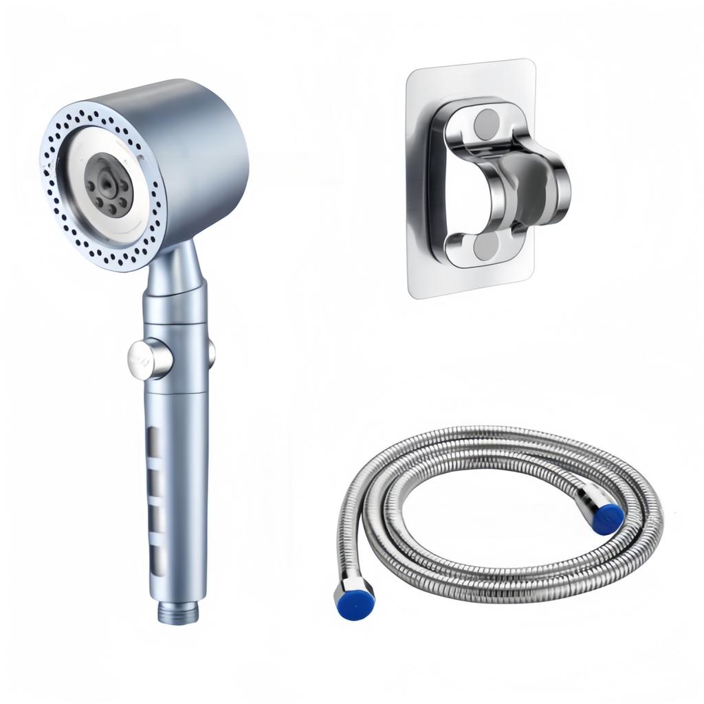 5 Spray ABS Portable Shower Head High Pressure Spa Filtered Shower Heads with Stop Button Universal Bathroom Nozzle