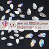 K9 Weichen Hand-Sewn Rhinestone Teardrop Flatback AB Gem, Two-Hole Irregular Colored for DIY.