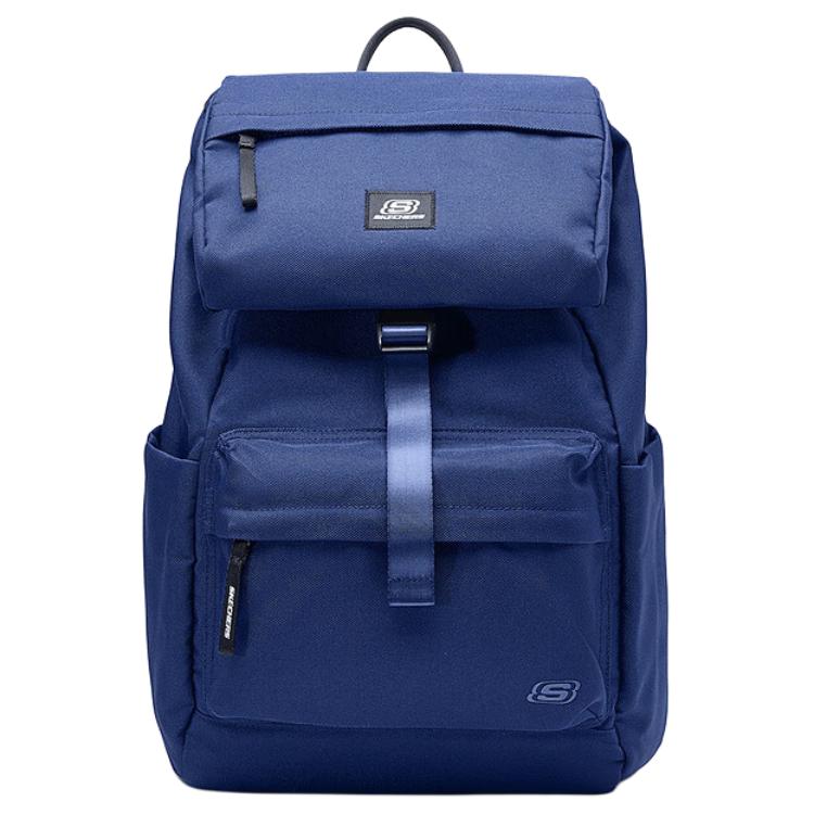 Skechers Simple Daily Flap Closure Polyester Backpack Medium Unisex Backpack Blue L324U003-007D Blue,Medium