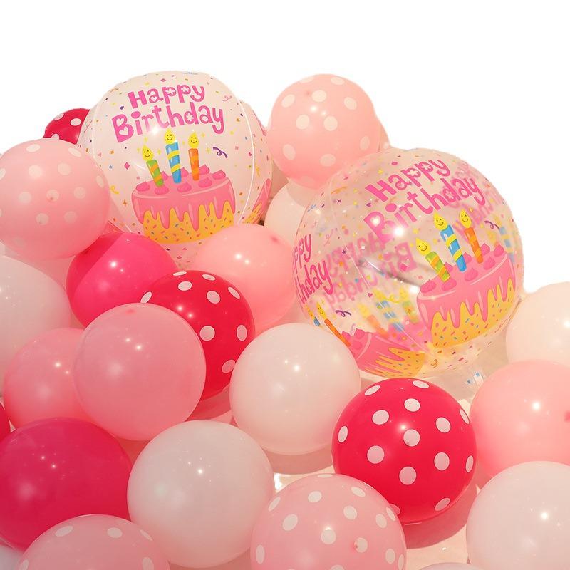 Children's Day Polka Dot First Birthday Decoration: Smiley Face 4D Round Balloon Set with Colorful Balloons