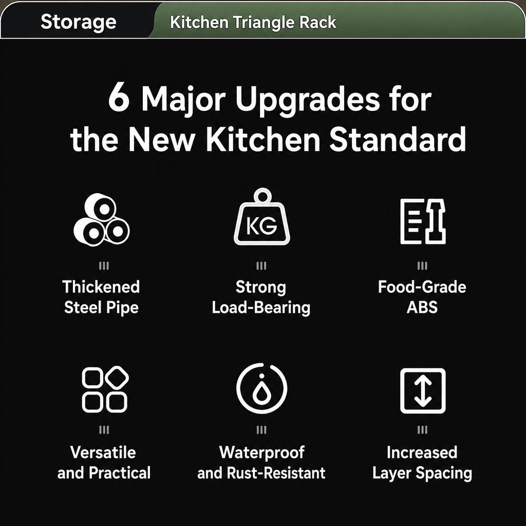 Kitchen Corner Storage Rack No-Drill Countertop Organizer Modern Minimalist Carbon Steel