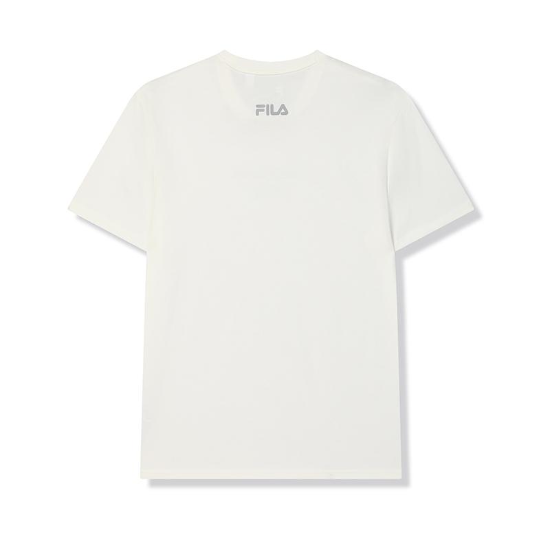 Fila Versatile Casual Knitted Breathable Short Sleeve T-Shirt Men Tops Cloud-Mushroom-White F11M519104FWT