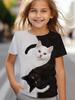 Kids Clothes Girls Boys Casual Tops Colorful Animal Cat 3D Printing Child T-Shirt Summer Children Fashion Short Sleeve Clothing