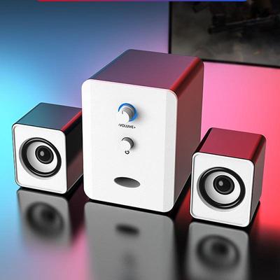 USB Powered Bluetooth PC Speakers - 2 Bass-Boost Ports, 2 Speaker Units, Enhanced Sound for Desktop Monitor, Laptop, Tablet