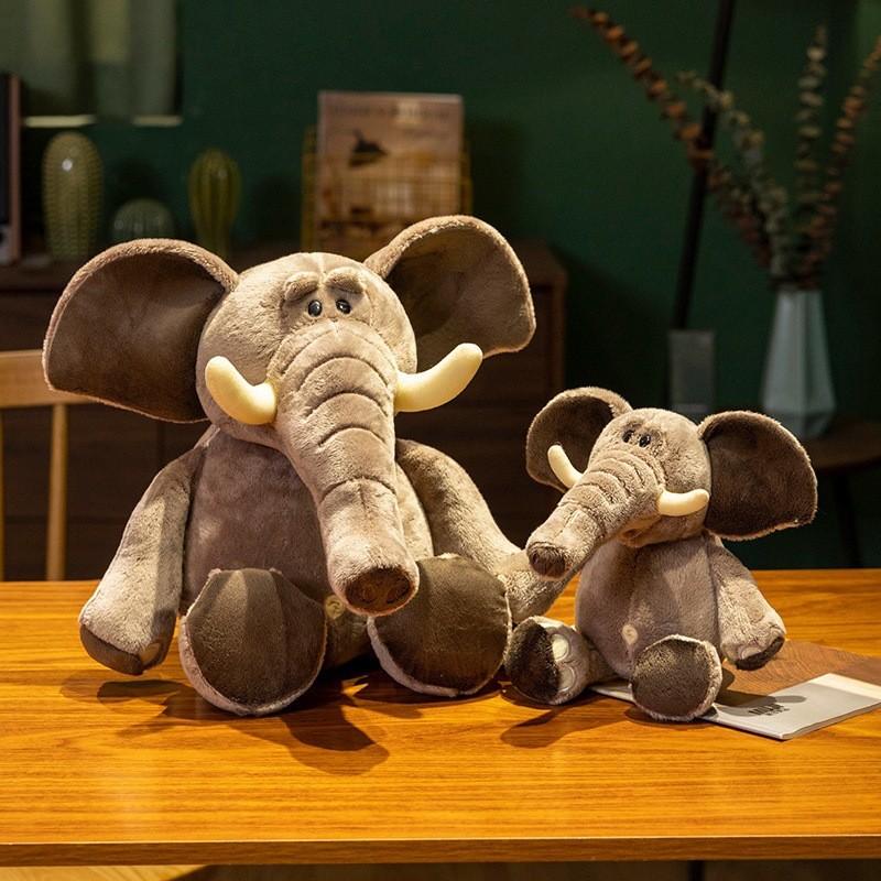Plush Cute Elephant Doll With Pp Cotton Filling For Kids Bedroom Decoration