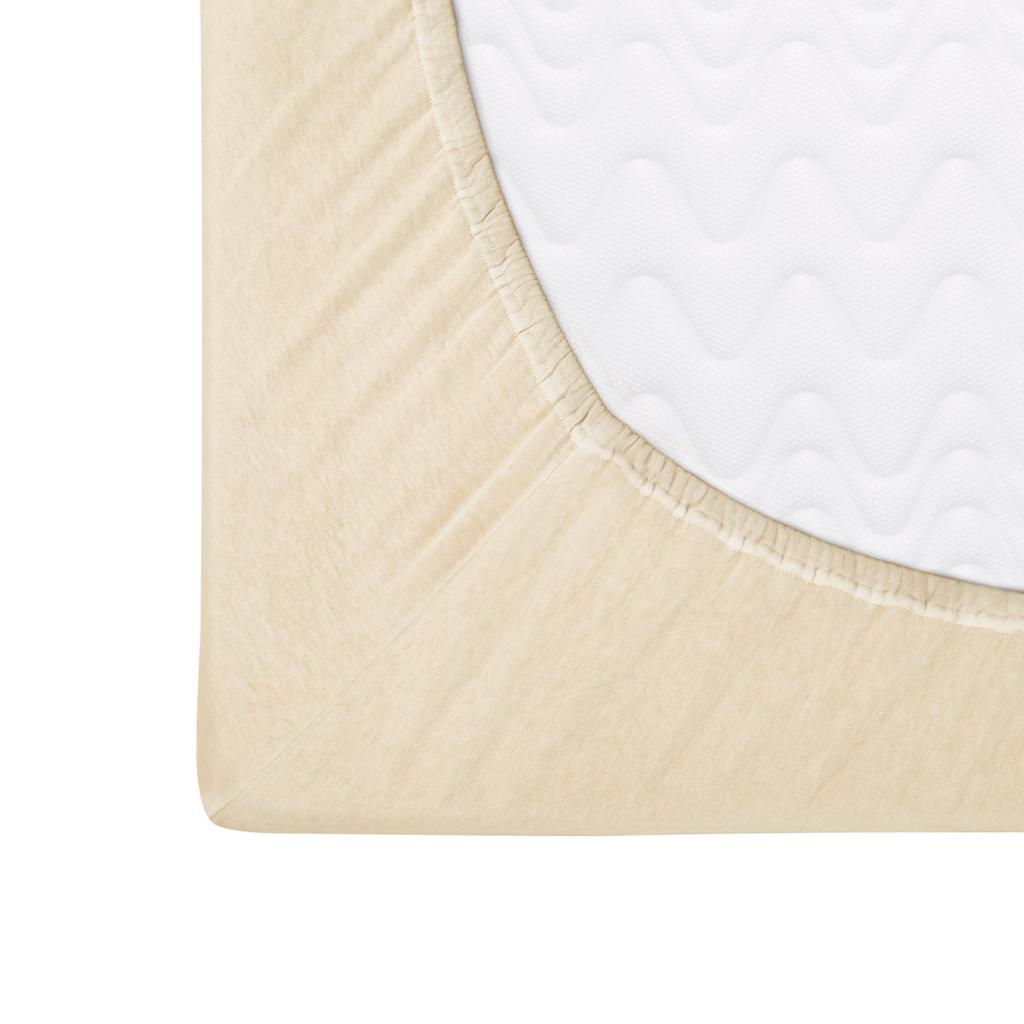Fitted sheet 180x200 jersey 100% COTTON light beige