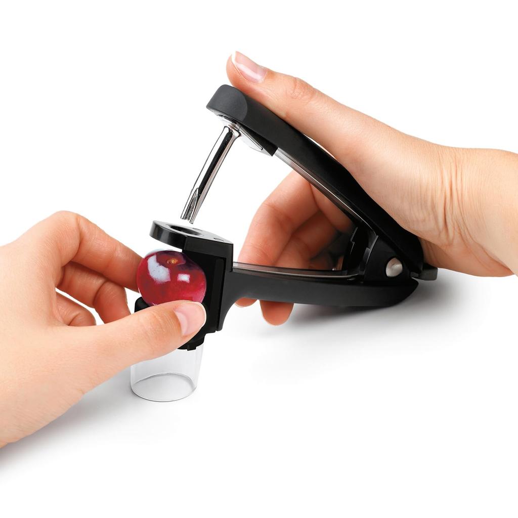 OXO Cherry Pitter and Dishwasher with Splash Guard (for Cherries, Pitting, Olives), Safe,