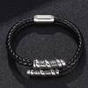Fashion Men Charms Spiral Stainless Steel Buckle Bracelet Black Leather Bracelet Punk Man Wrist Band Gifts