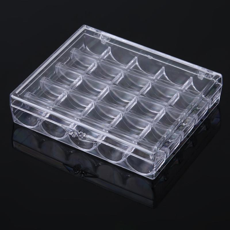 25 Spools Empty Bobbins Storage Box Sewing Accessories Tools Plastic Sewing Machine Bobbin Case Knitting Needle Organizer