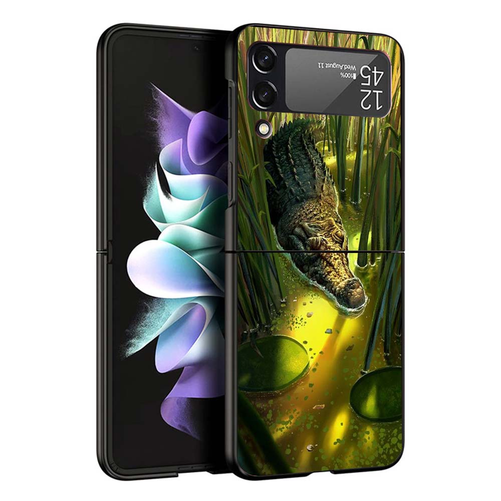

Crocodile Animal Phone Case For Samsung Galaxy Z Flip7 Flip6 5G Flip5 Flip4 Flip3 ZFlip 7 6 3 4 5 Shockproof Back Cover Galaxy Z Samsung Z Flip 4