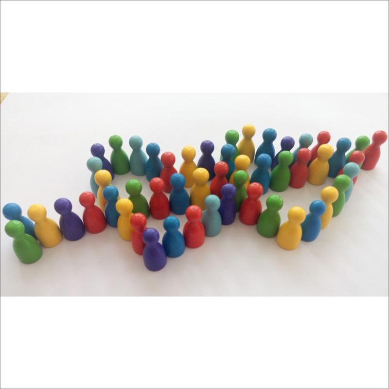 50 Pcsset Colorful Chess Pieces Board Game Wood Games Accessories