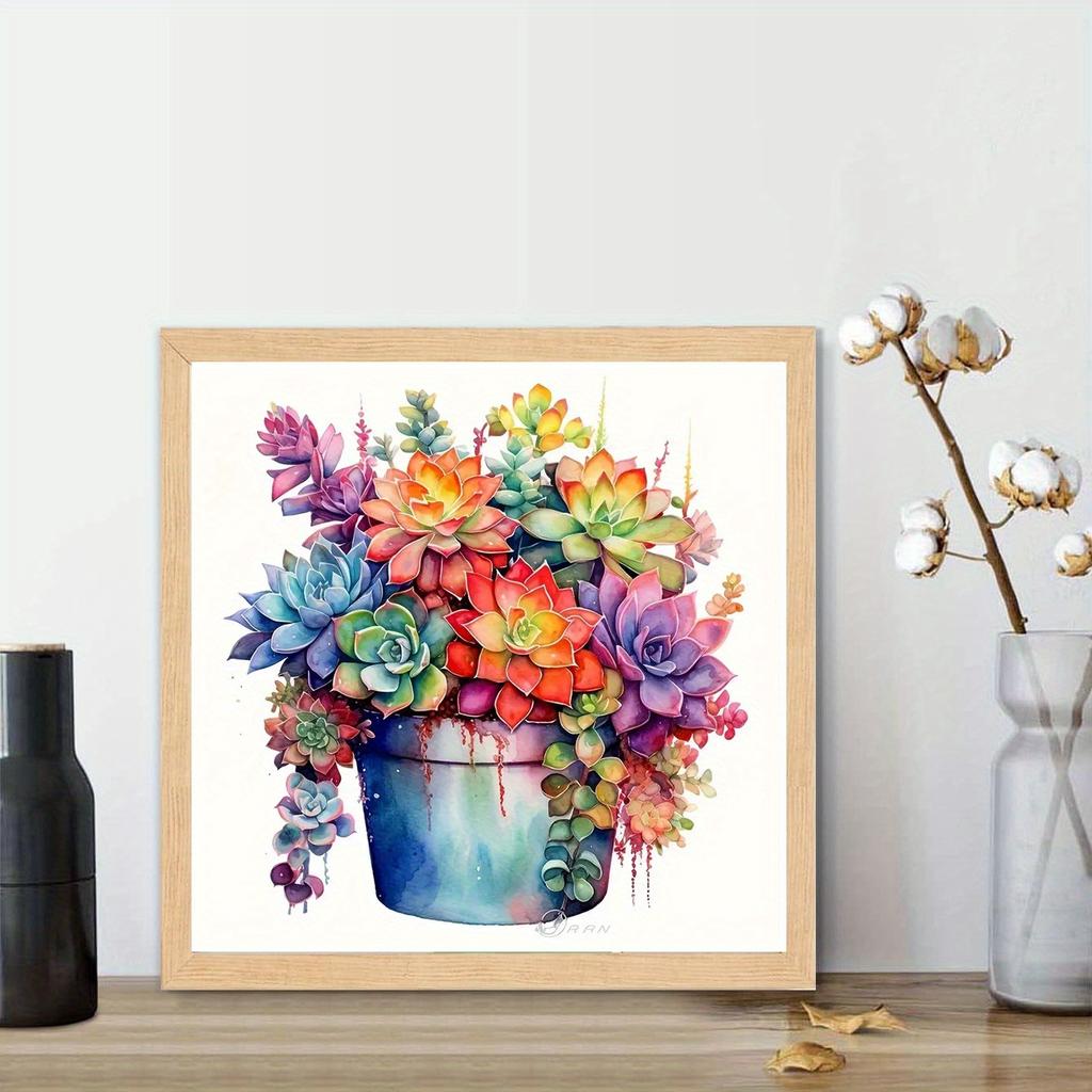 DIY Diamond Painting Colorful Succulents Cross Stitch Kit Mosaic Art Diamond Painting Full Circle/Square Diamond Home Decoration