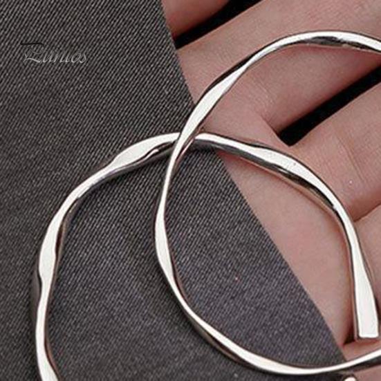Lady Opening Bracelet Simple Style Adjustable Smooth Polished Copper Irregular Wrist Jewelry for Vacation Work Daily Wear