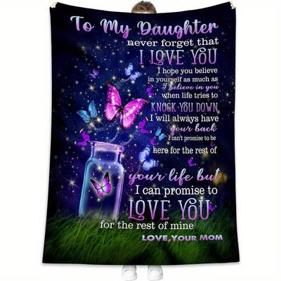Mom's Love Letter Blanket - Soft Flannel Daughter Gift Sentimental Throw