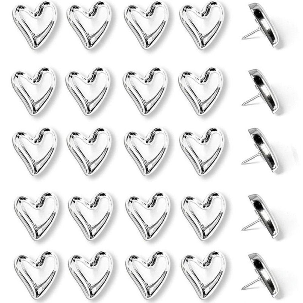 

3D Irregular Heart Shape Pushpins DIY Creative Thumb Tacks Macaron Multifunctional Cork Board Pushpin Office School Supplies срібний