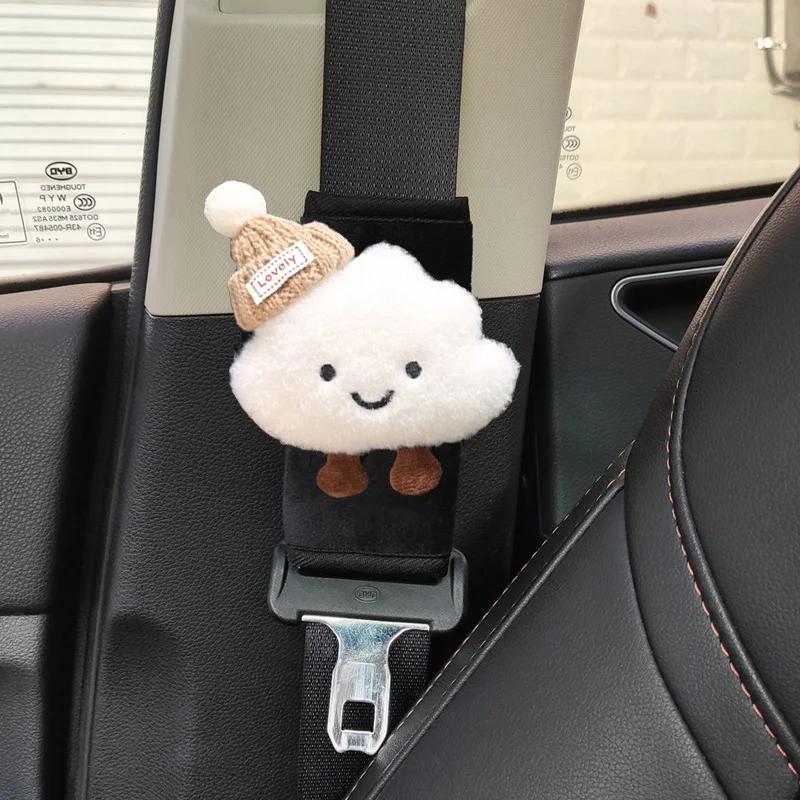 New Cartoon Bow Cloud Car Seat Belt Cover Shoulder Strap Harness Cushion Car Seatbelt Shoulder Pad Protector Auto Neck Support