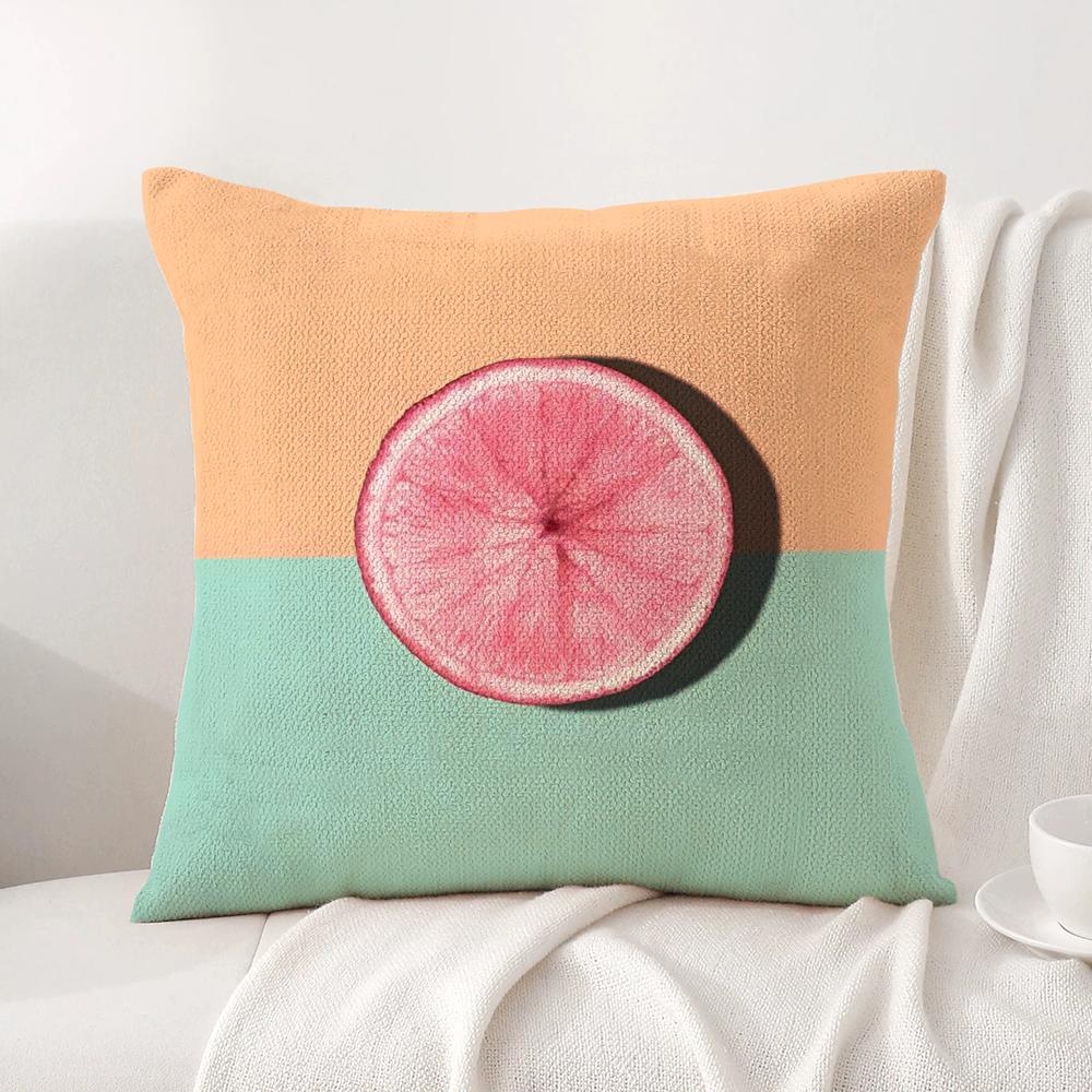Tropical Plant Fruits Pillow Case Natural Linen Organic Fabric Double-Sided Printing Breathable Perfect For Home Decor
